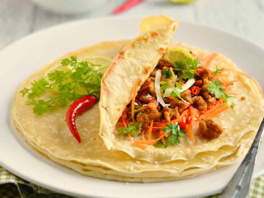 Crêpes Salées (Sans Oeufs - Sans Lait) avec du satini cotomili